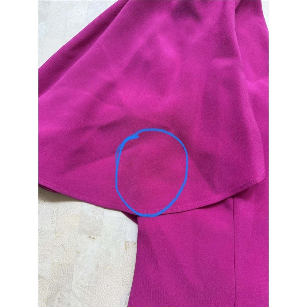 Intermix Muller Caplet Cocktail Cape Dress Magenta Flutter Sleeve Size Small - Picture 4 of 8
